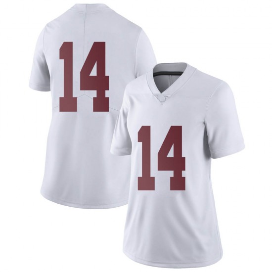 Alabama Crimson Tide Women's Brian Branch #14 No Name White NCAA Nike Authentic Stitched College Football Jersey FZ16W07HQ
